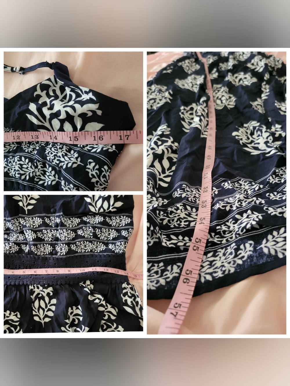 Miss Avenue | NWT Navy/White Boho Floral Maxi Dress (SIZE L) - Picture 14 of 16